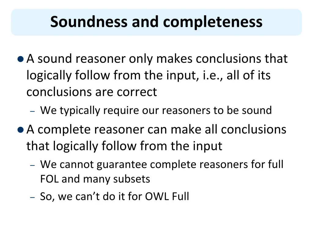 soundness and completeness