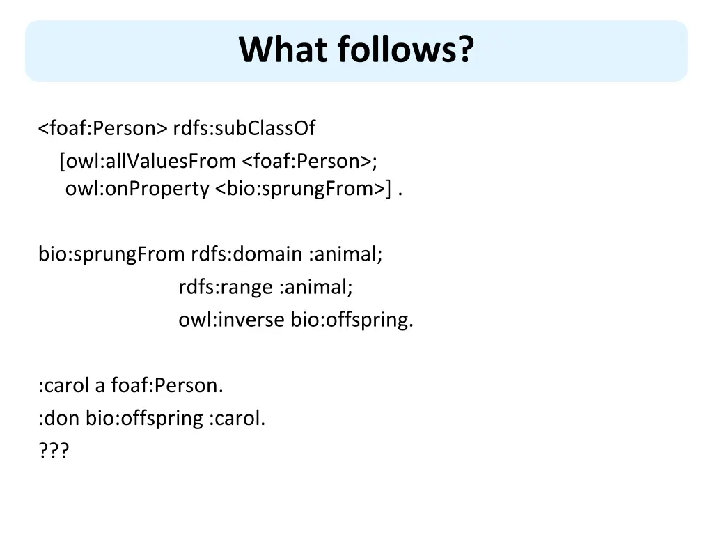 what follows 1