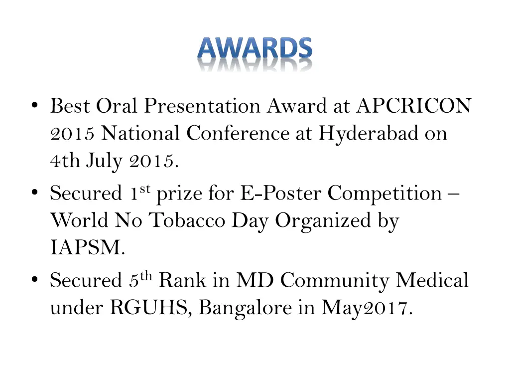 best oral presentation award at apcricon 2015