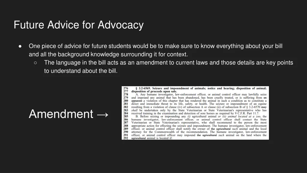 future advice for advocacy
