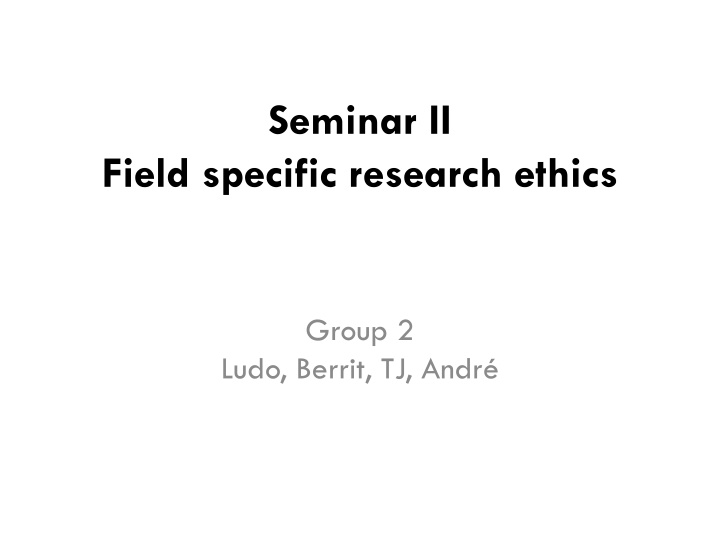 seminar ii