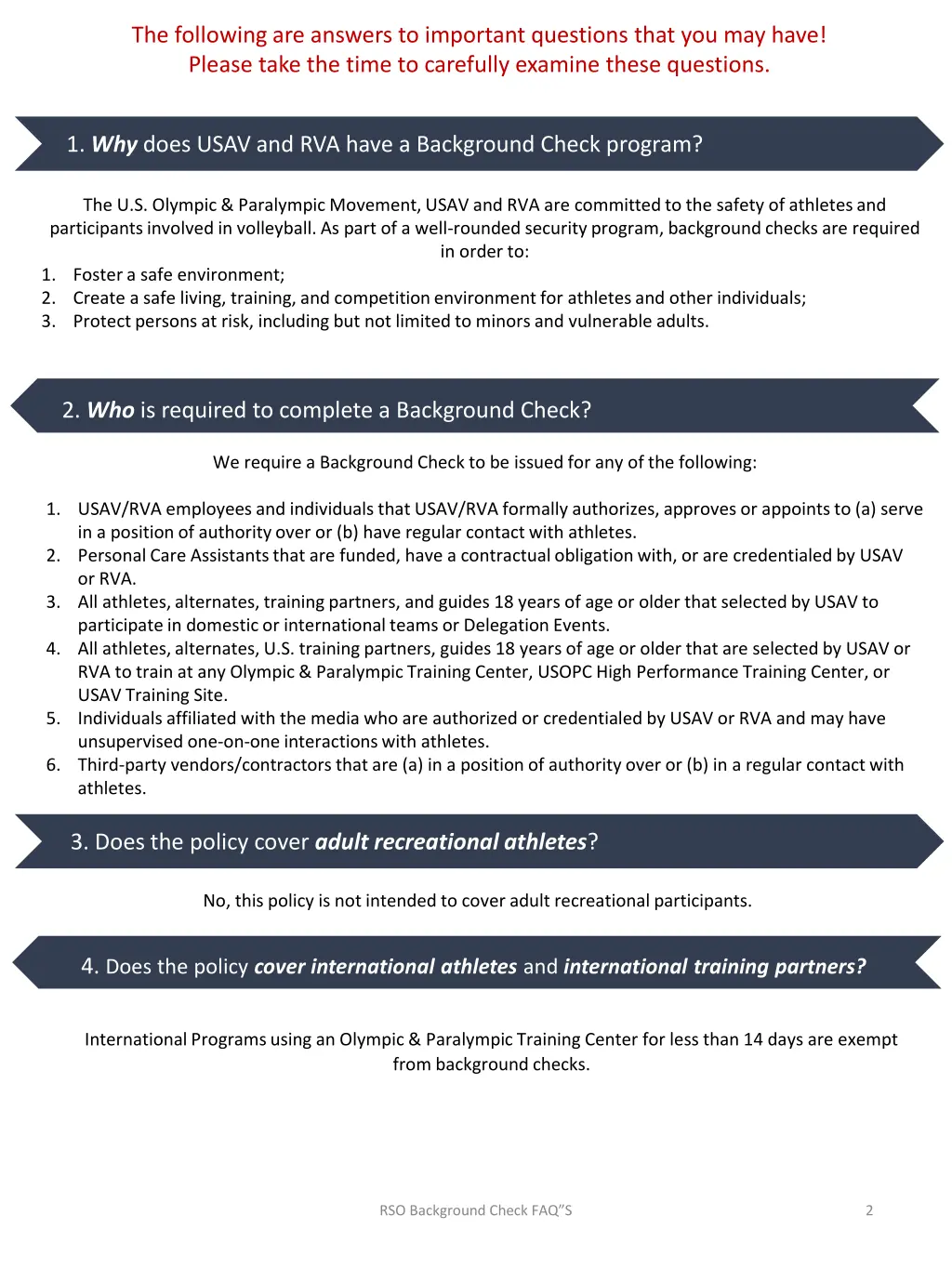 the following are answers to important questions