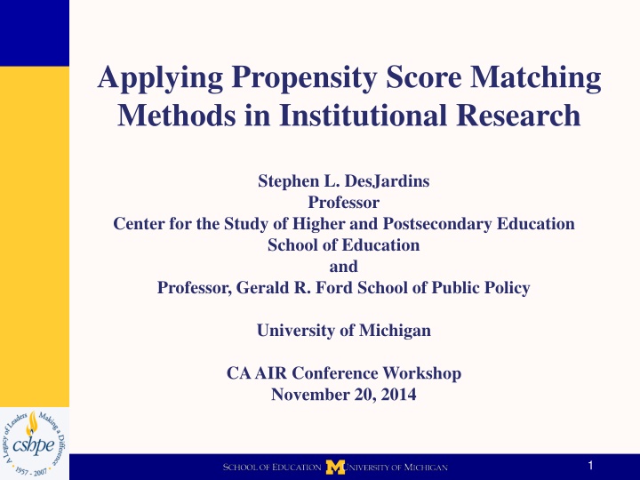 applying propensity score matching methods