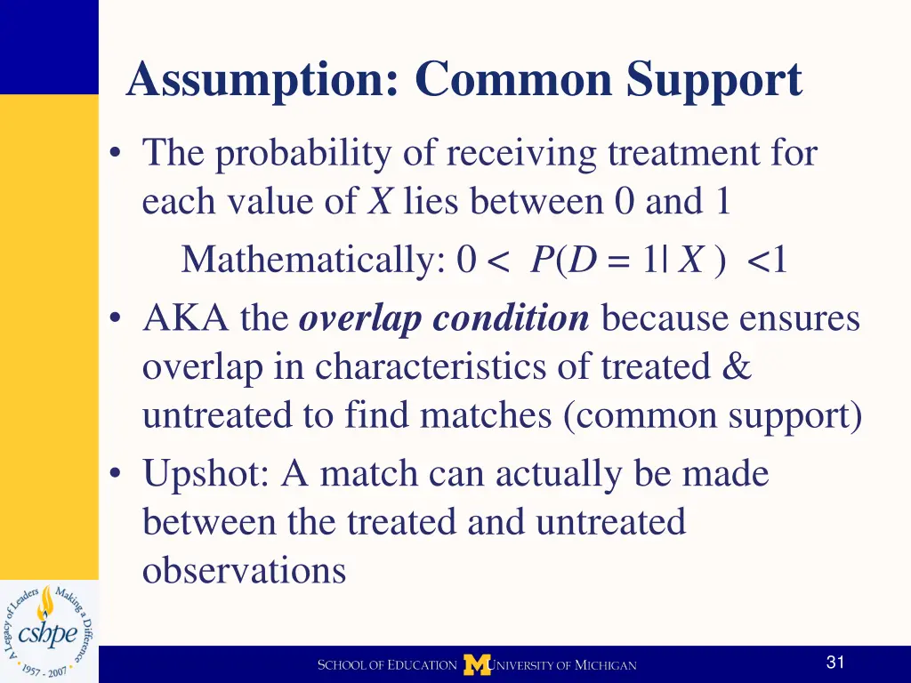 assumption common support