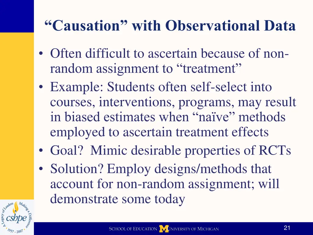 causation with observational data