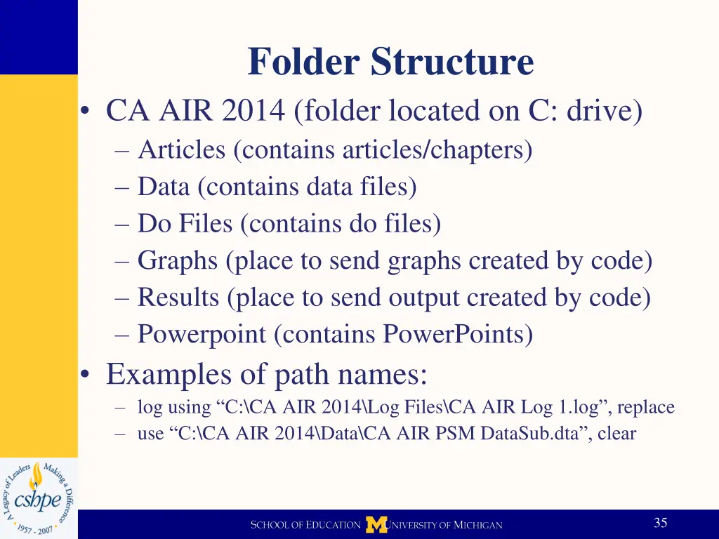 folder structure