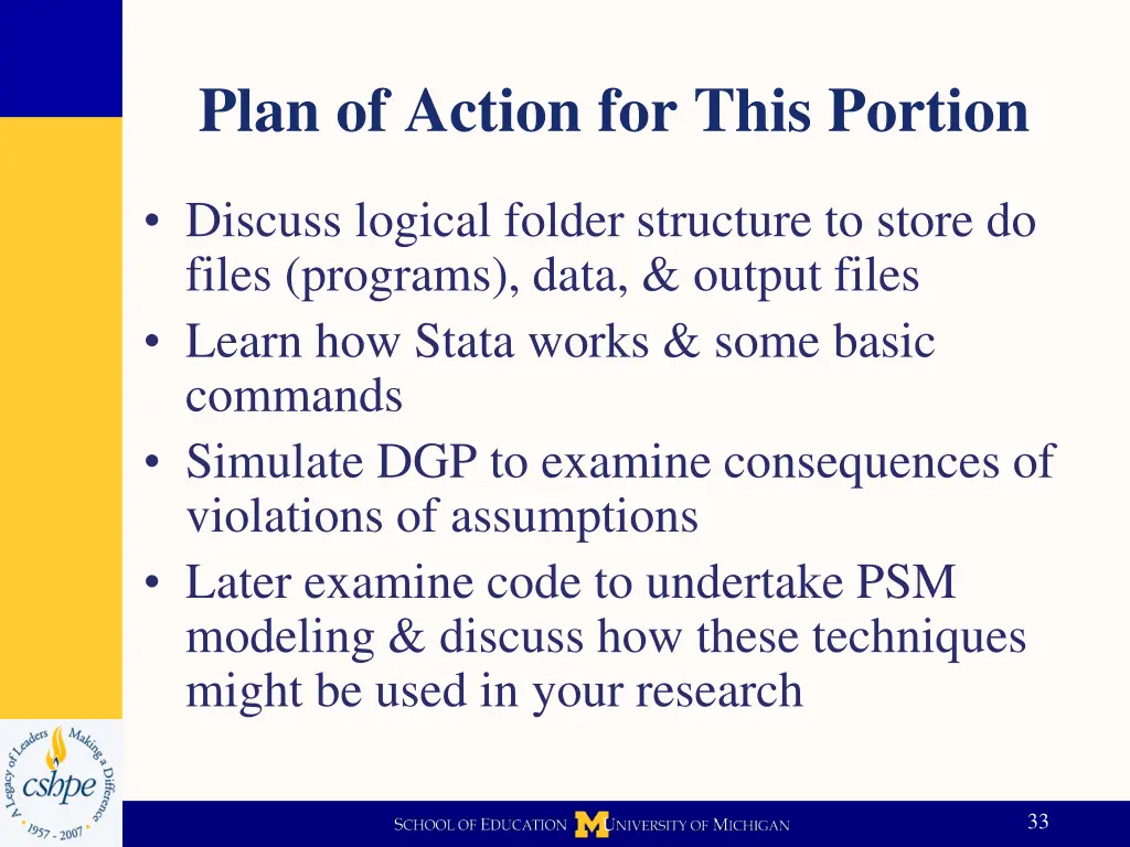 plan of action for this portion