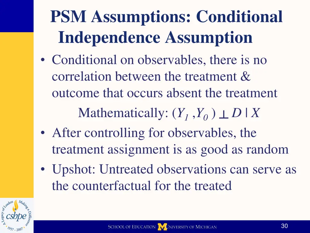 psm assumptions conditional independence