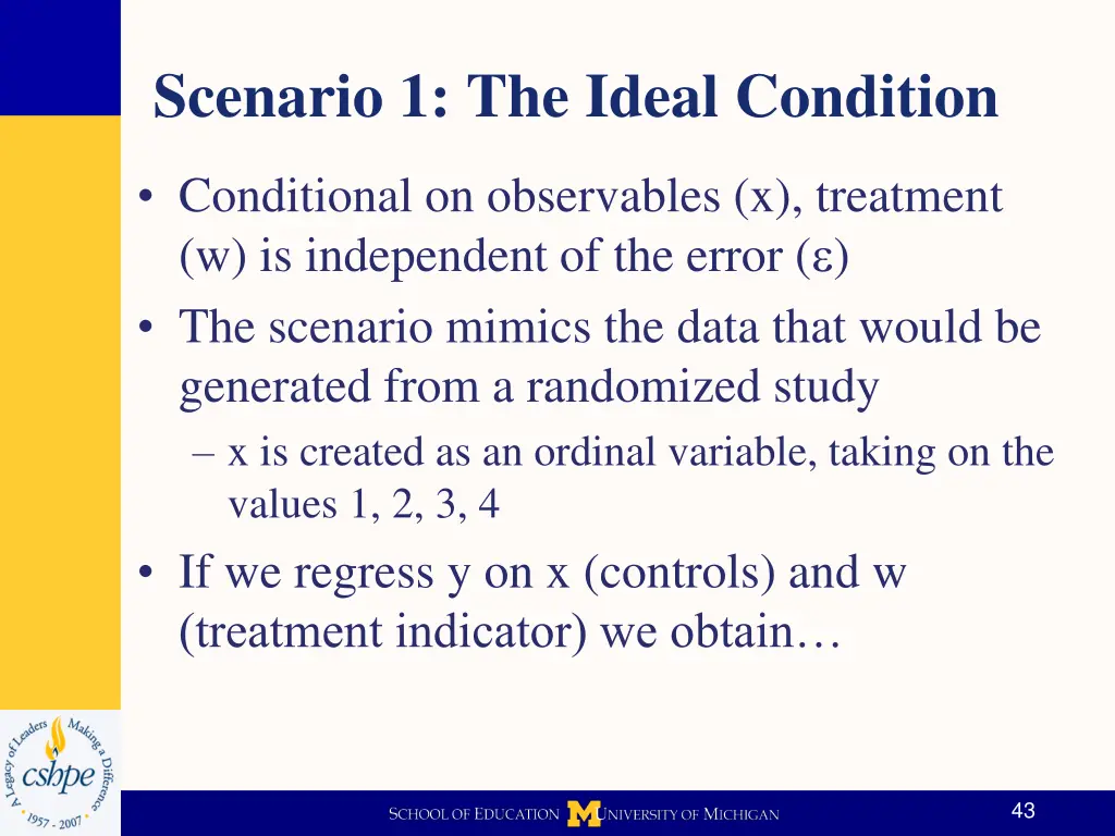 scenario 1 the ideal condition