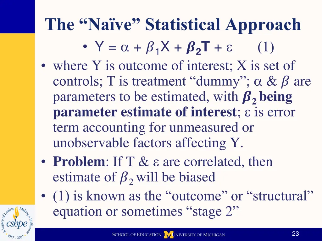 the na ve statistical approach y 1 x 2 t where