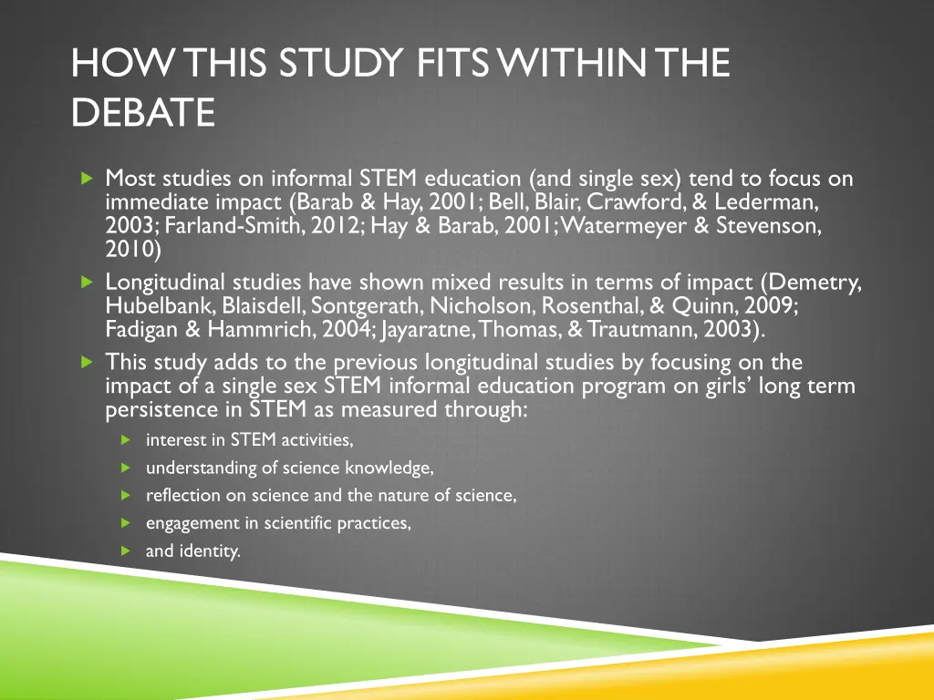 how this study fits within the debate