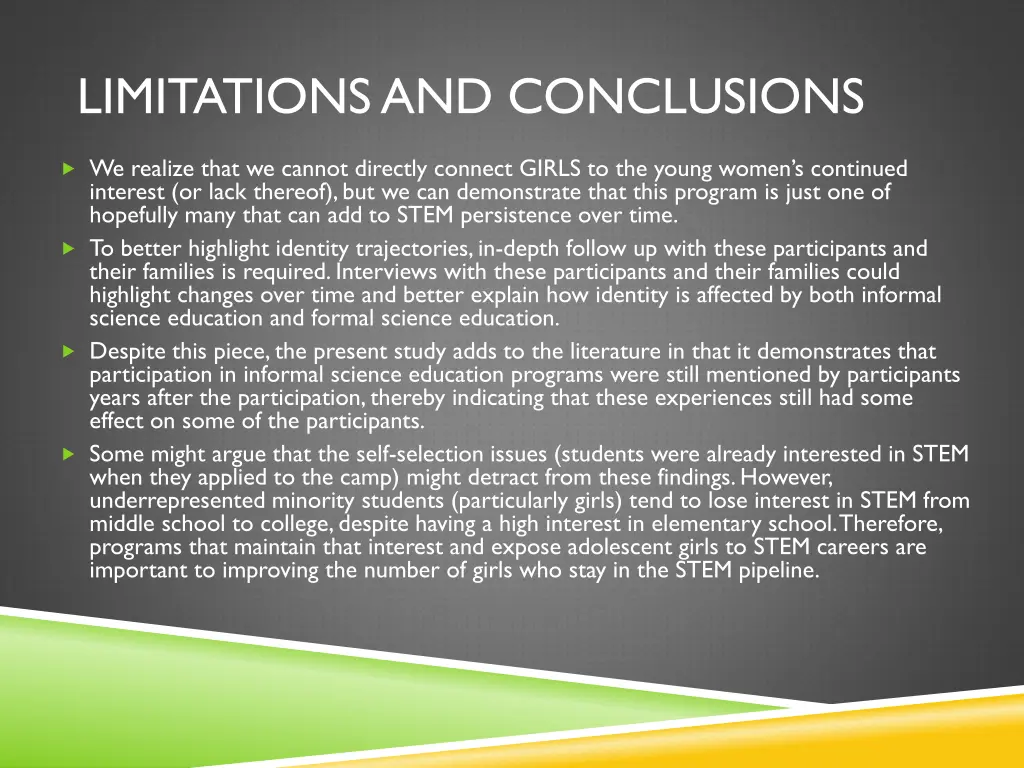 limitations and conclusions
