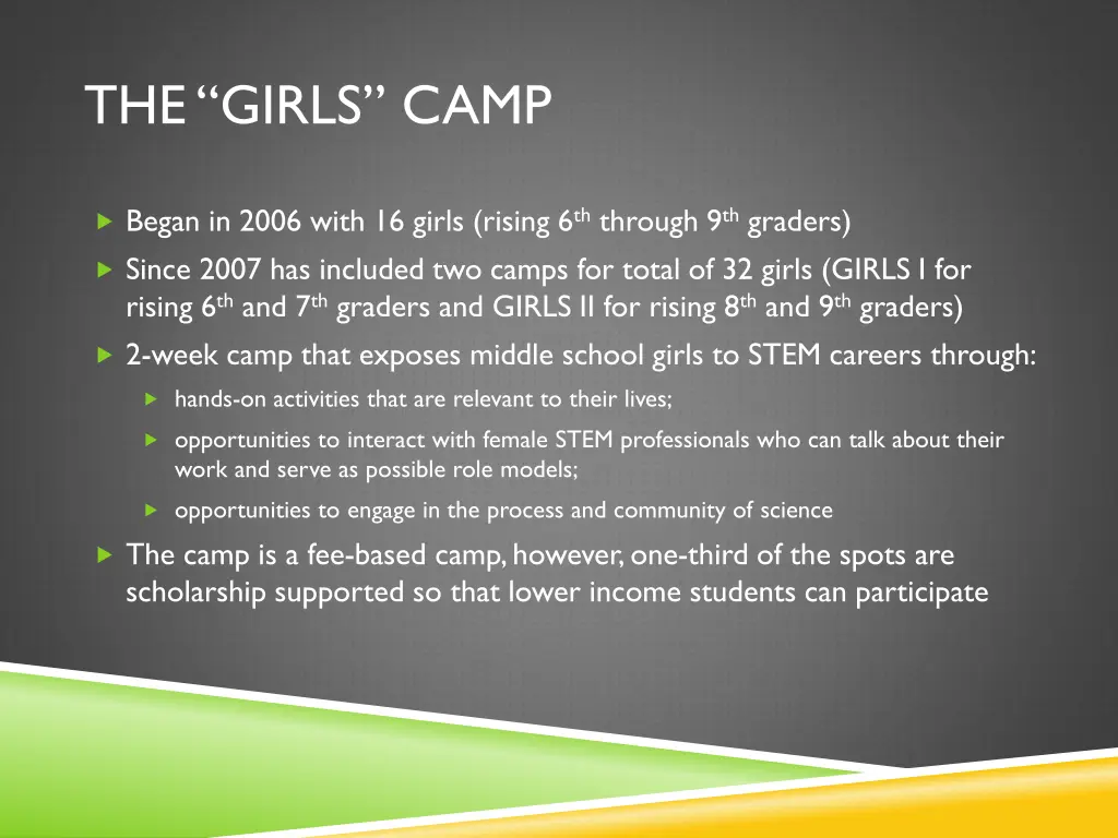 the girls camp
