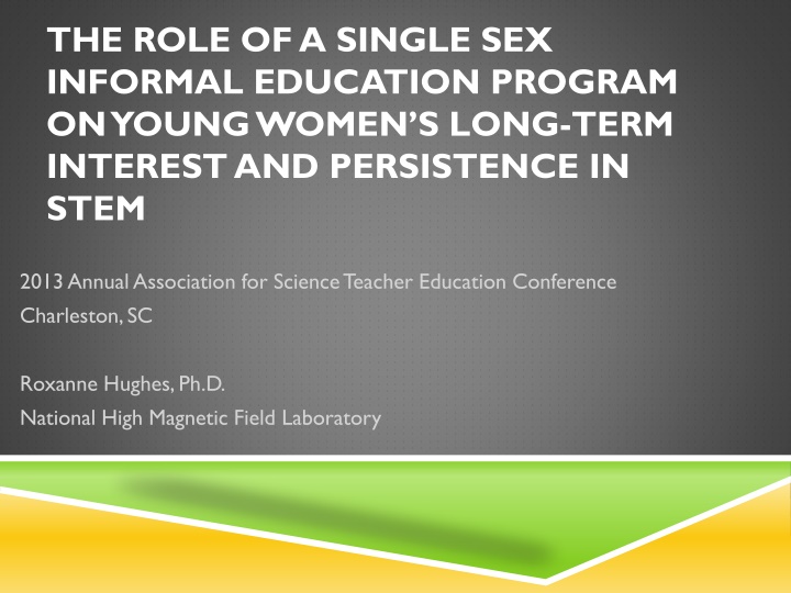 the role of a single sex informal education