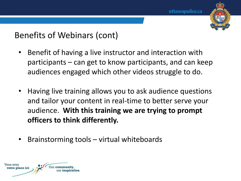 benefits of webinars cont