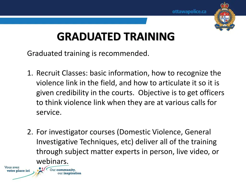 graduated training