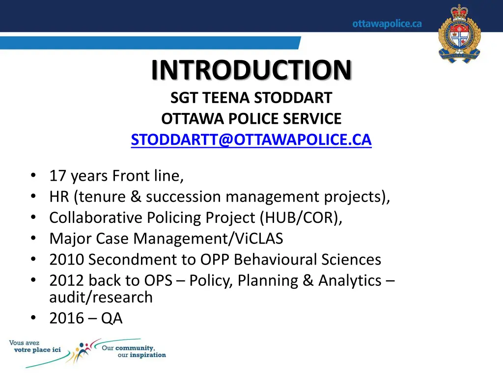 introduction sgt teena stoddart ottawa police