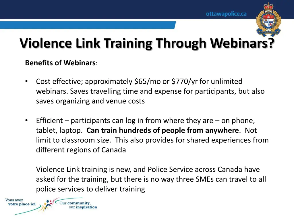 violence link training through webinars