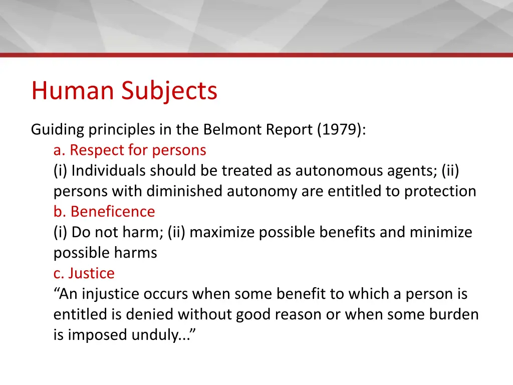 human subjects