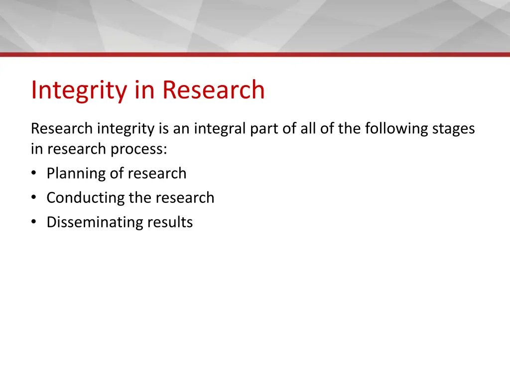 integrity in research