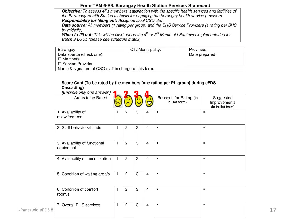 form tpm 6 v3 barangay health station services