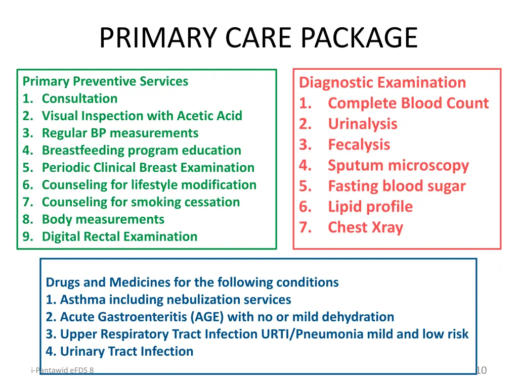 primary care package