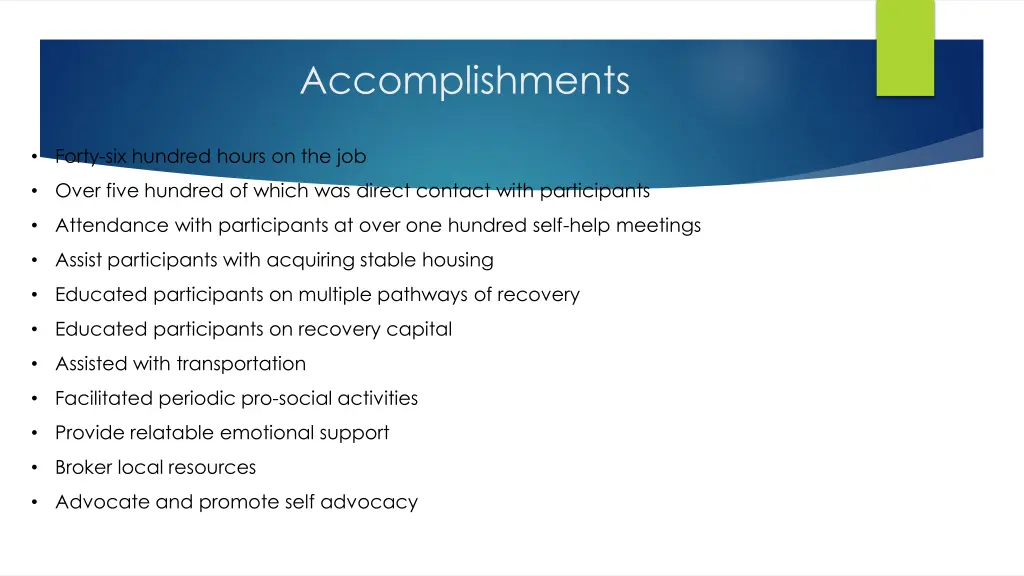 accomplishments
