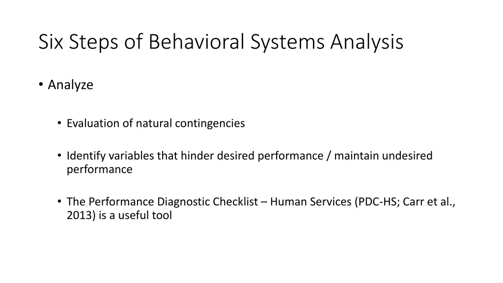 six steps of behavioral systems analysis 1