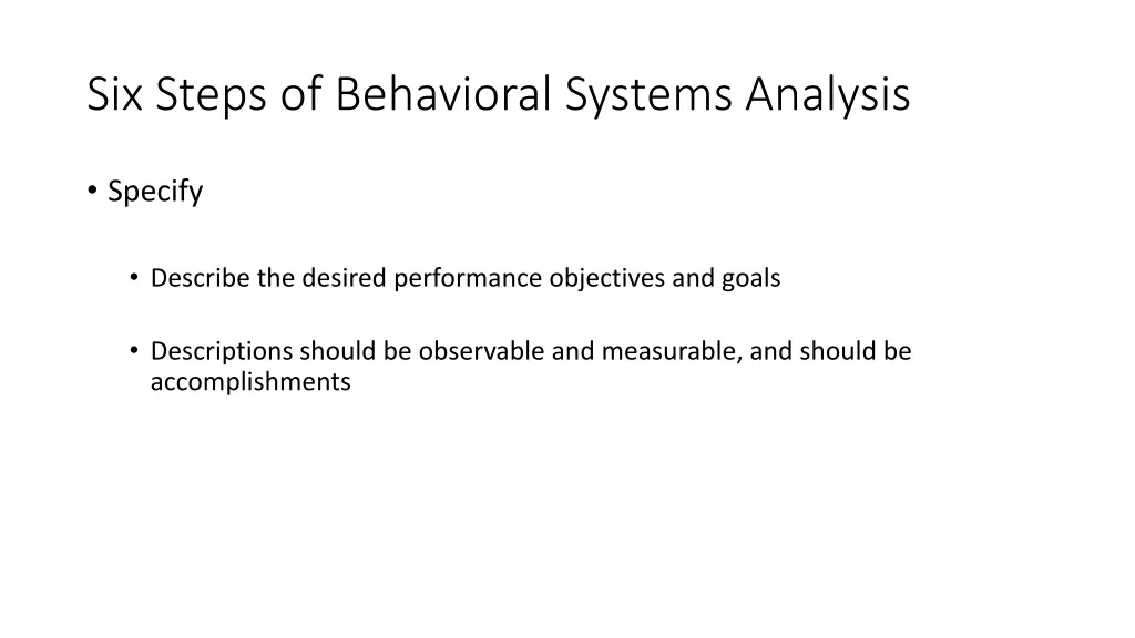 six steps of behavioral systems analysis 2