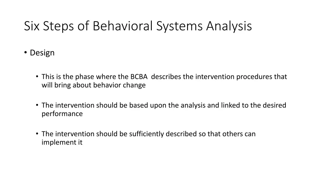 six steps of behavioral systems analysis 3