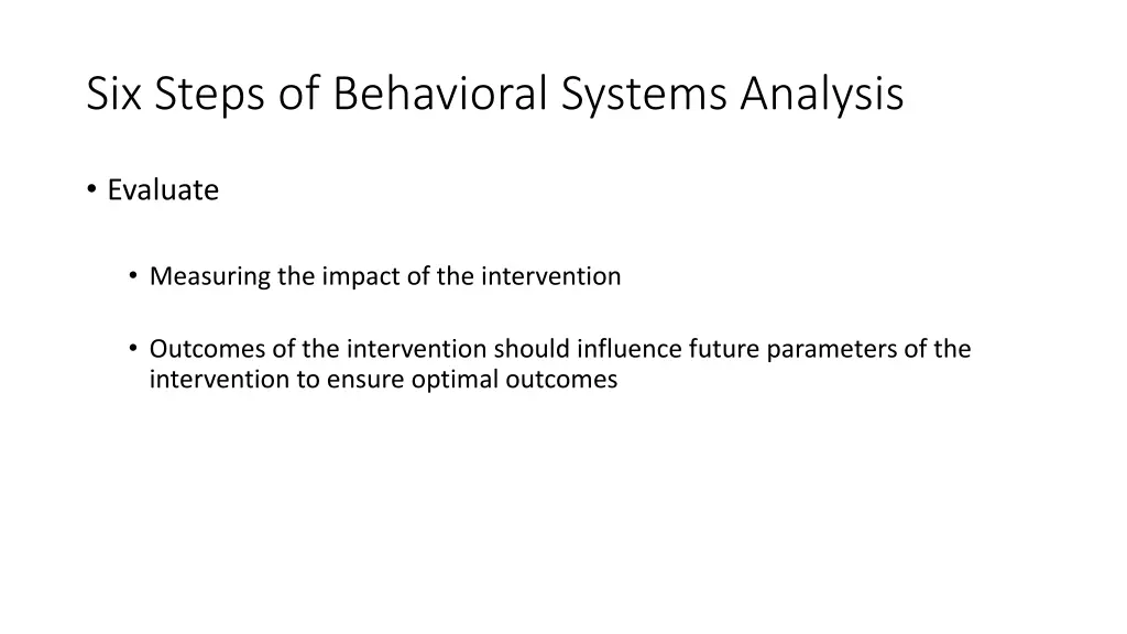 six steps of behavioral systems analysis 5