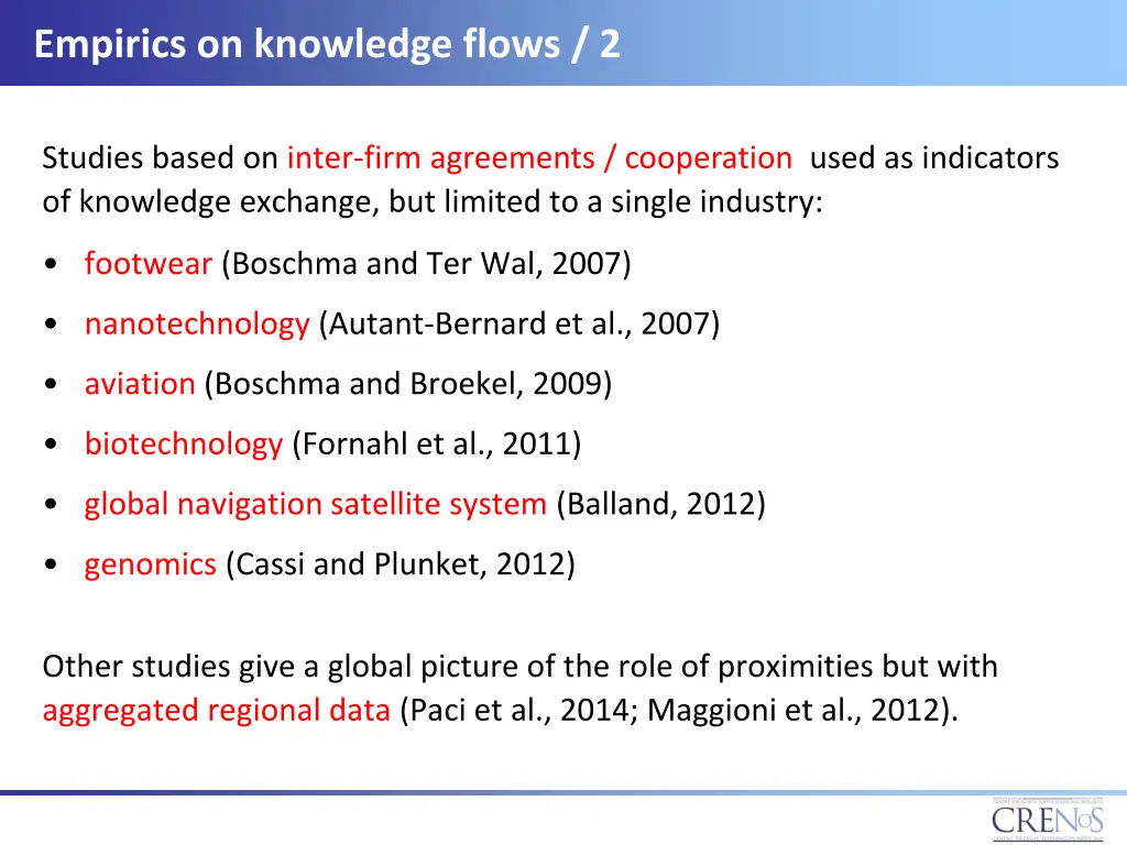 empirics on knowledge flows 2