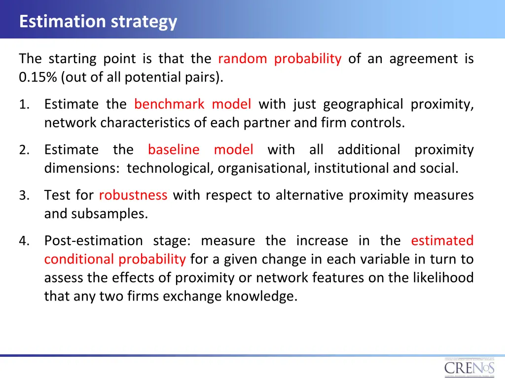 estimation strategy