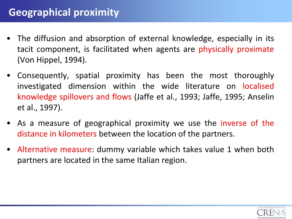 geographical proximity