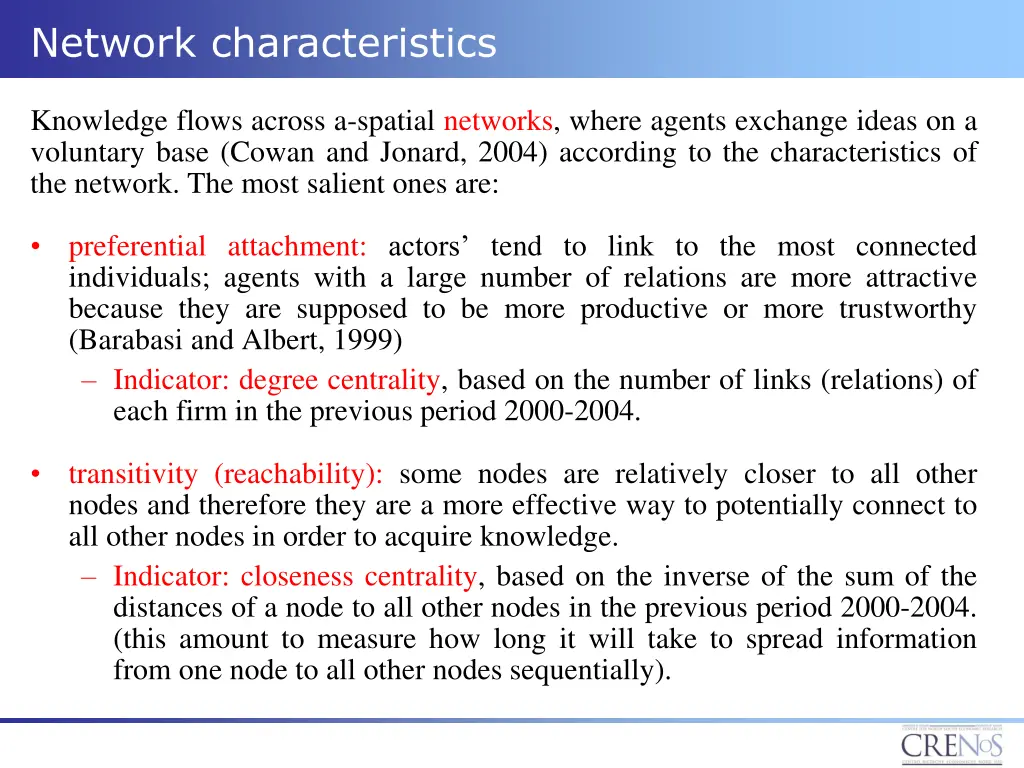 network characteristics