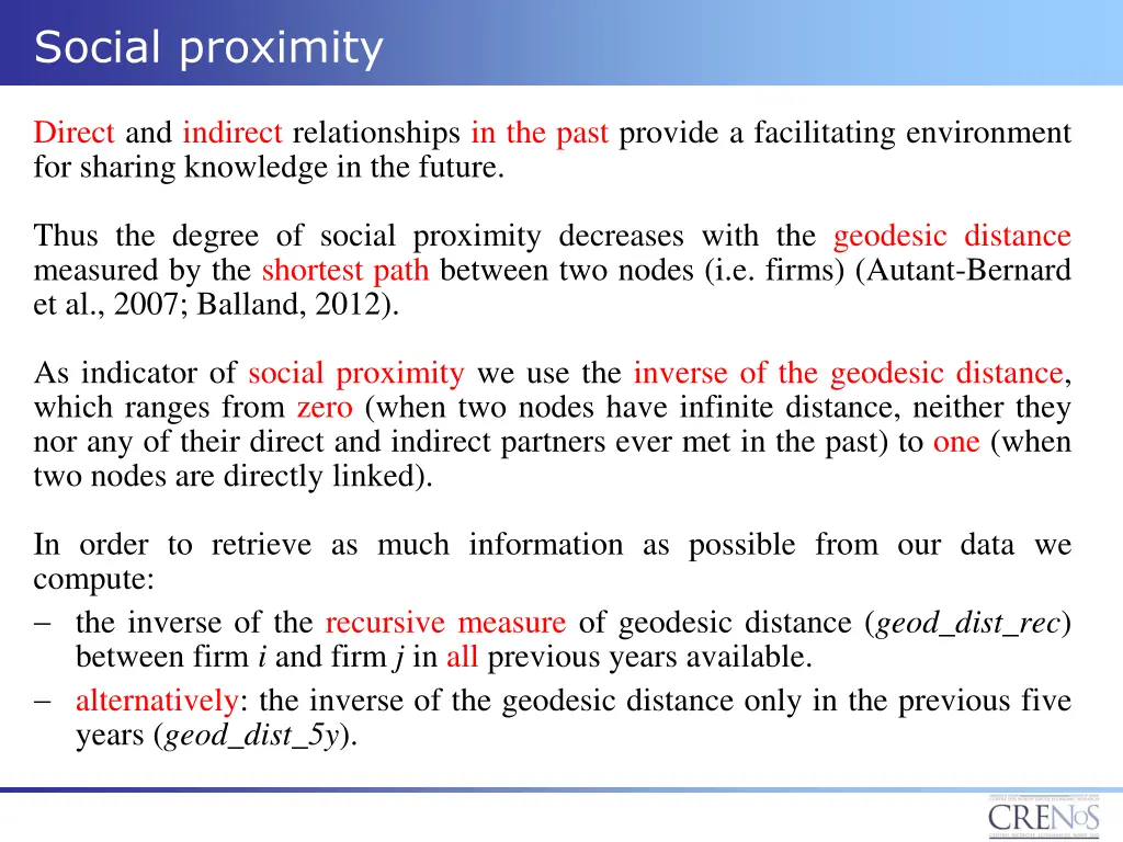 social proximity