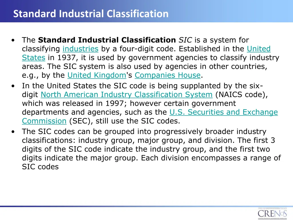 standard industrial classification