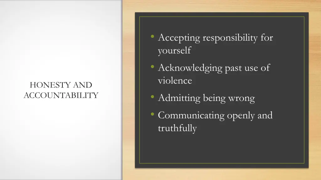 accepting responsibility for yourself