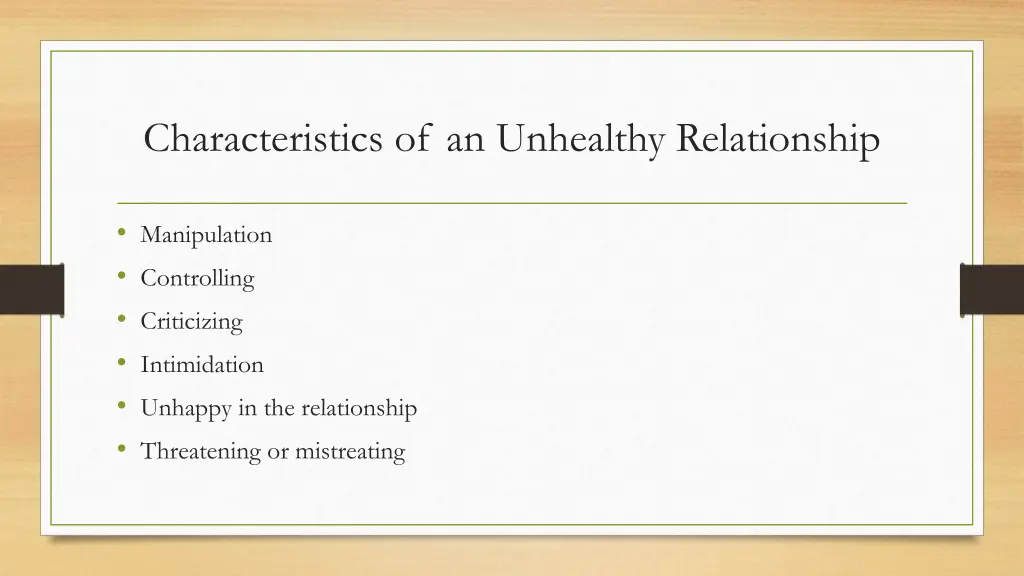 characteristics of an unhealthy relationship