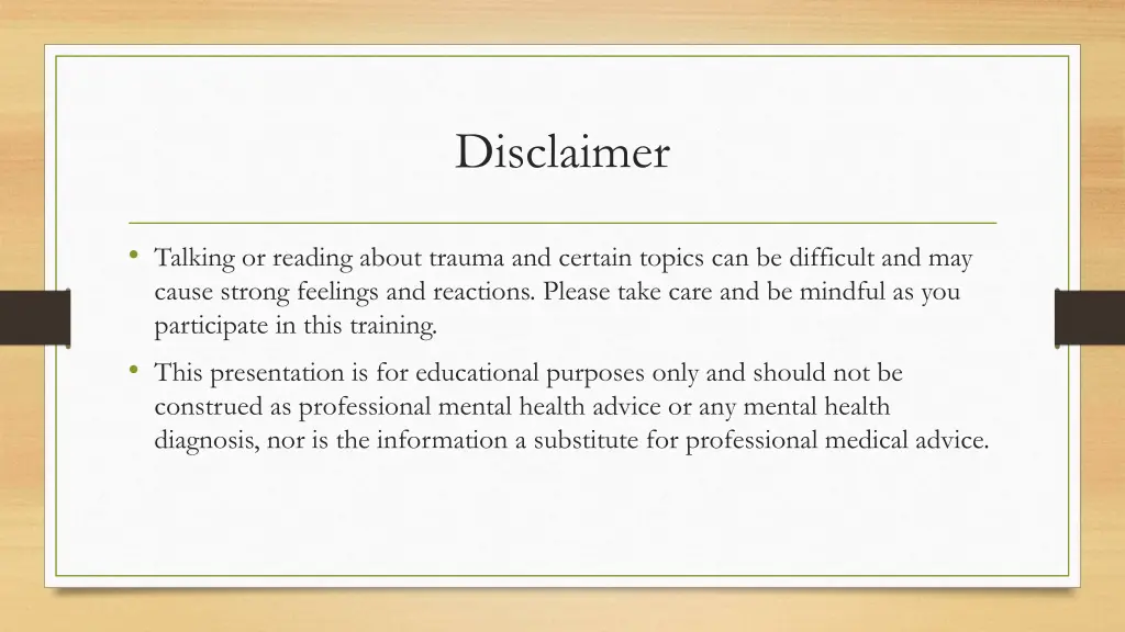 disclaimer