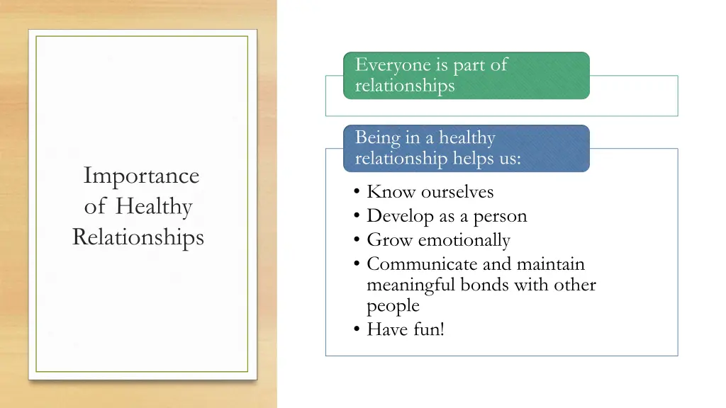 everyone is part of relationships
