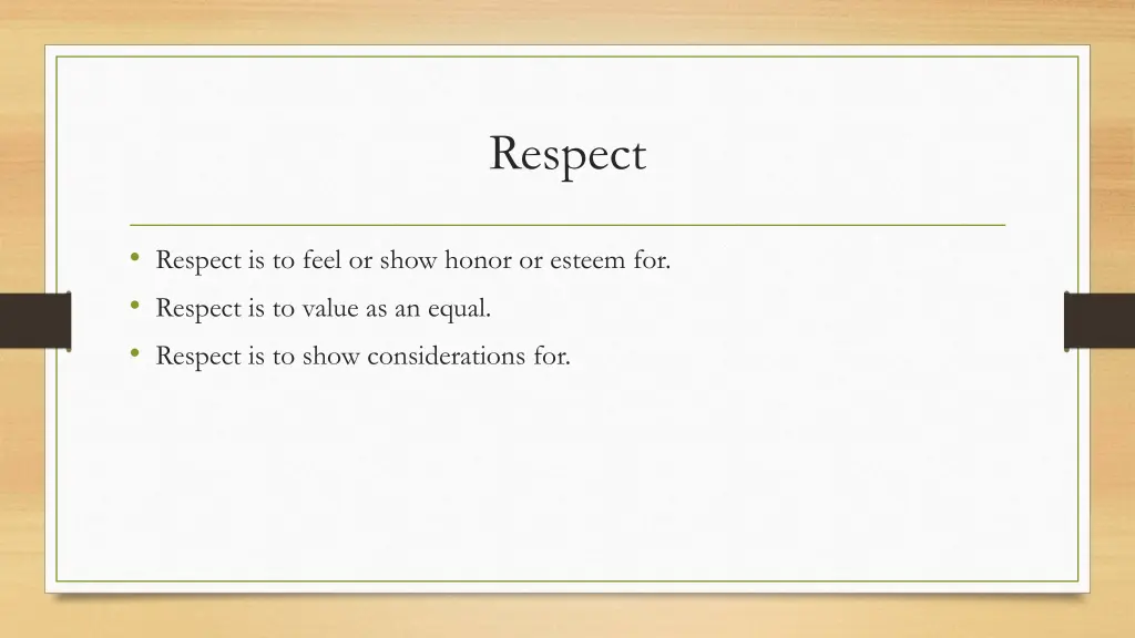 respect