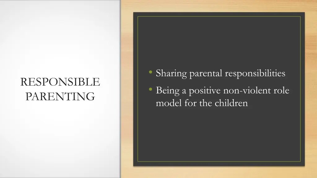 sharing parental responsibilities being