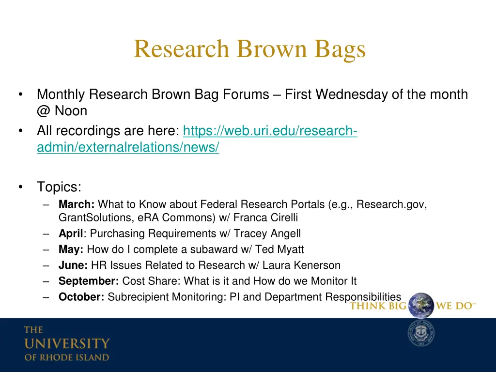 research brown bags