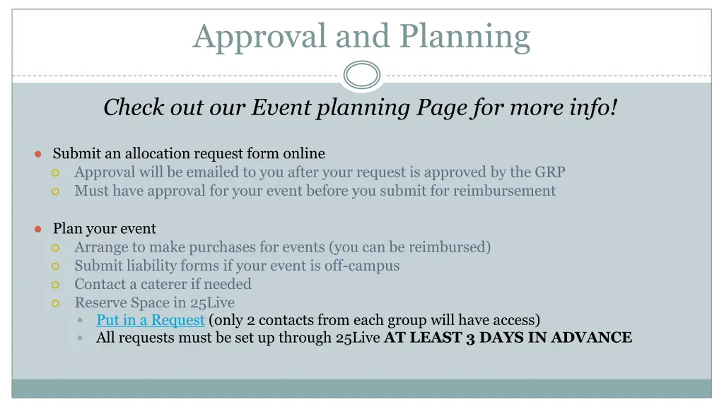 approval and planning