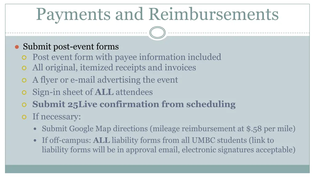 payments and reimbursements