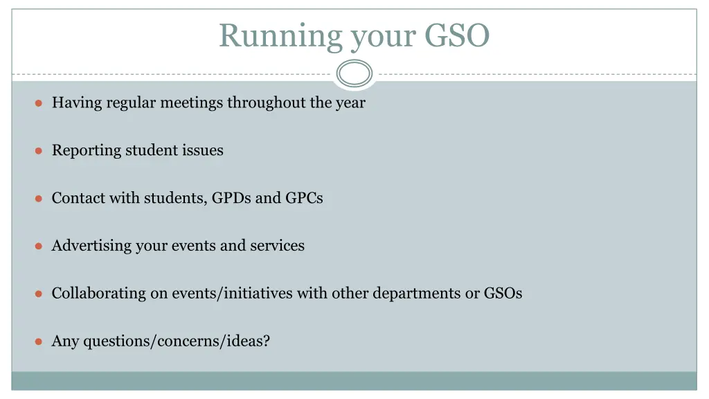 running your gso