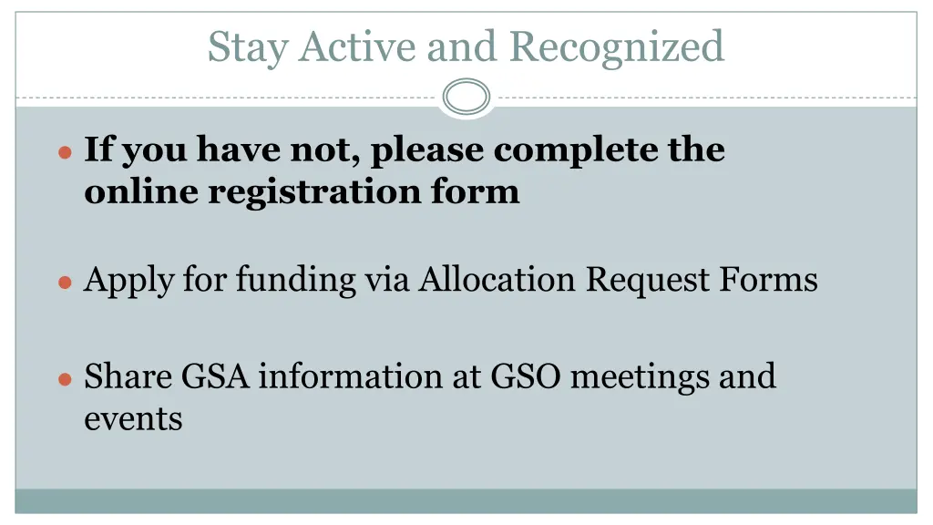 stay active and recognized
