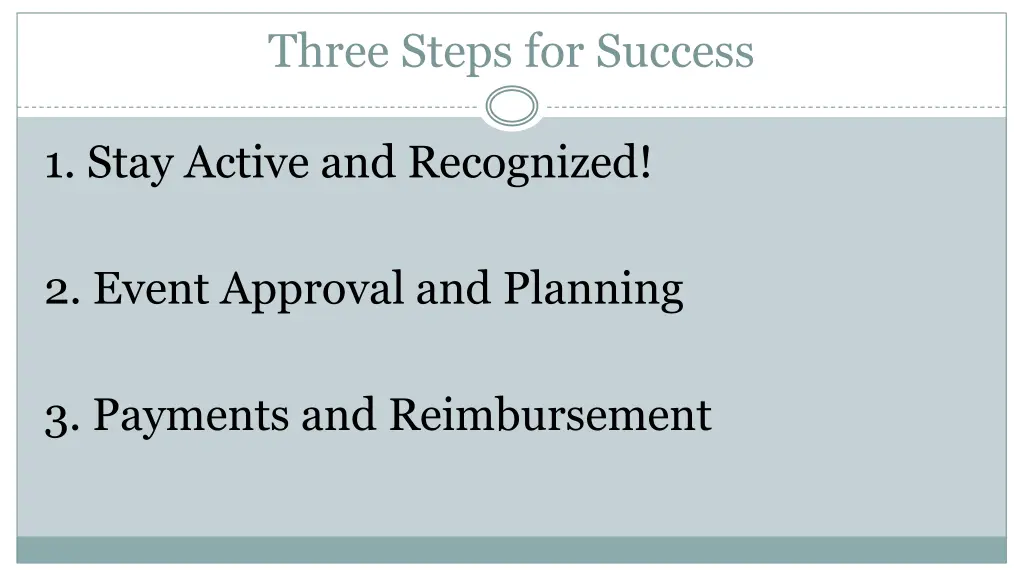 three steps for success