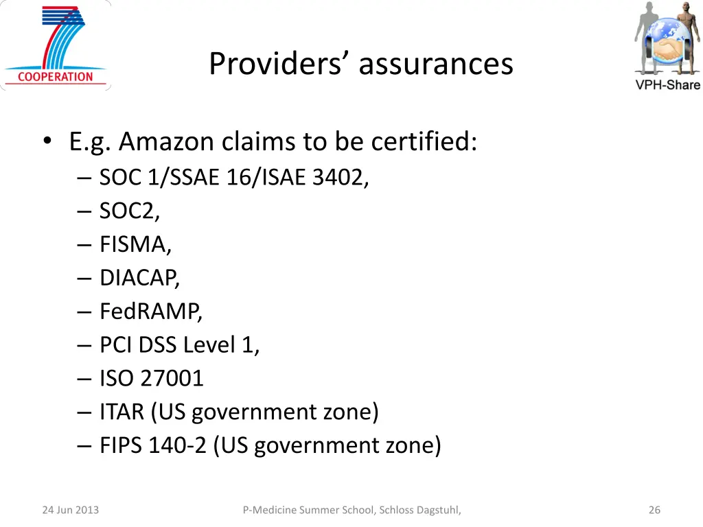 providers assurances